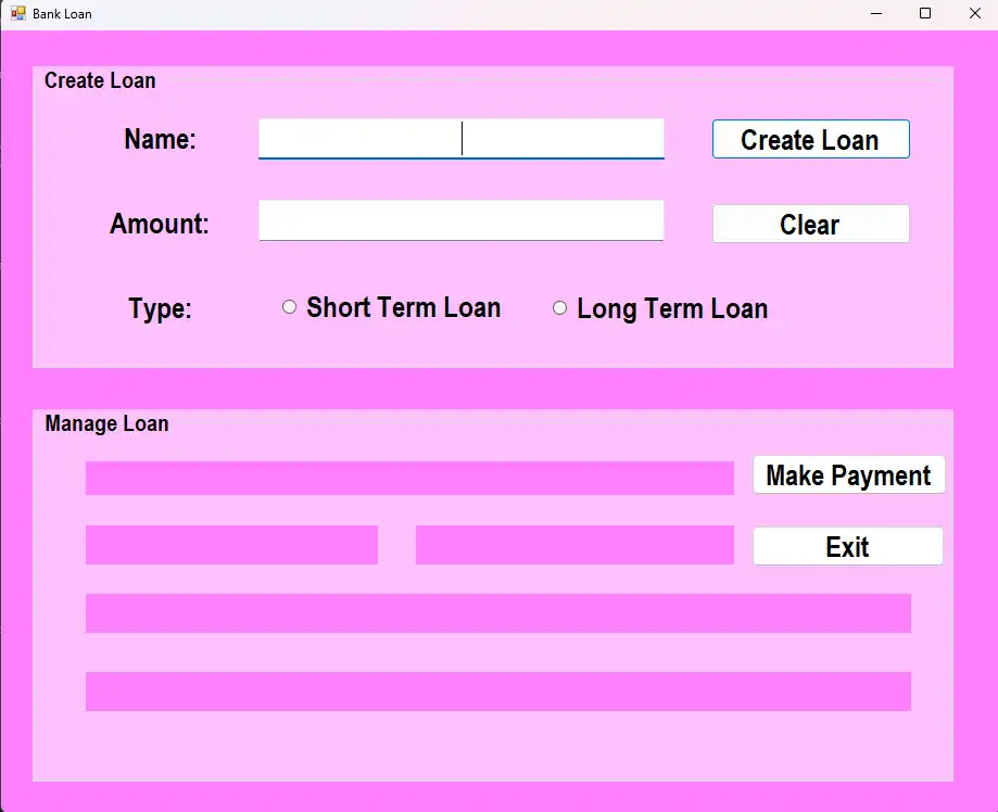 Bank Loan App made using C#