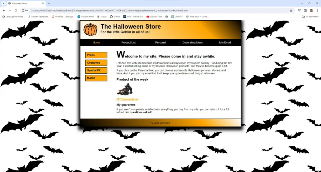 Halloween Store made with HTML, CSS, and JavaScript